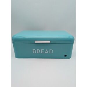 Now Designs Turquoise Metal Bread Box Retro Storage Bin